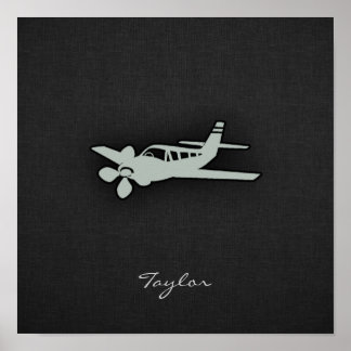 Ash Gray Plane Poster