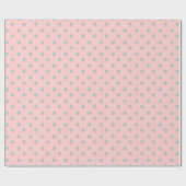 Ash Gray Polka Dot Circles on Baby roze Cadeaupapier (Vlak)