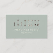 Ash Green Grey Ivory Body Piercing Visitekaartje (Voorkant)