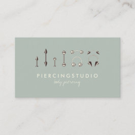 Ash Green Grey Ivory Body Piercing Visitekaartje