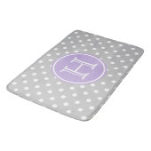Ash Grey and White Polka Dots with Sweet Lavender Badmat (Gekanteld)