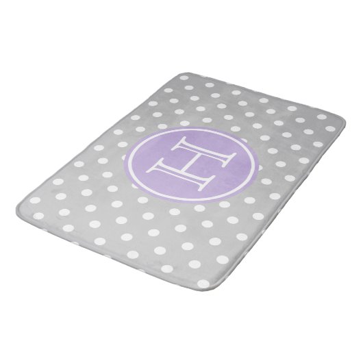 Ash Grey and White Polka Dots with Sweet Lavender Badmat (Gekanteld)