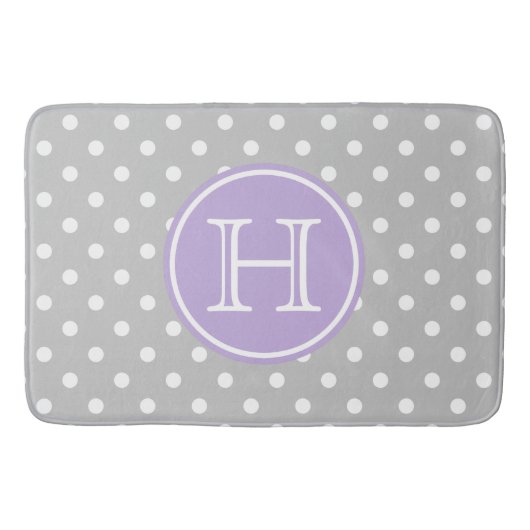 Ash Grey and White Polka Dots with Sweet Lavender Badmat (Voorkant)