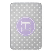 Ash Grey and White Polka Dots with Sweet Lavender Badmat (Voorkant Verticaal)
