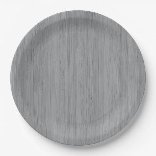 Ash Grey Bamboo Wood Graan Kijk uit Papieren Bordje