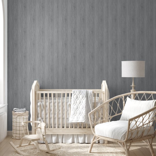 Ash Grey Bamboo Wood Grain Kijk uit Behang (Kinderen)