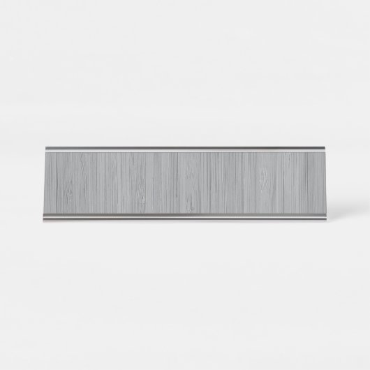 Ash Grey Bamboo Wood Grain Kijk uit Bureau Naambordje (Voorkant)