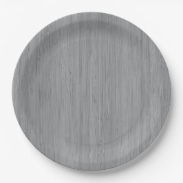 Ash Grey Bamboo Wood Grain Kijk uit Papieren Bordje
