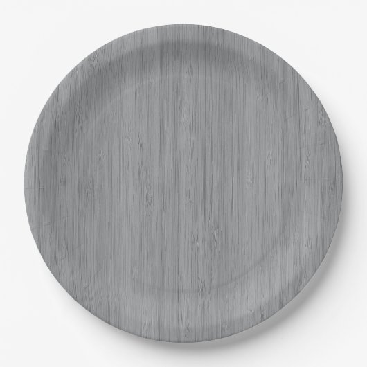 Ash Grey Bamboo Wood Grain Kijk uit Papieren Bordje (Voorkant)