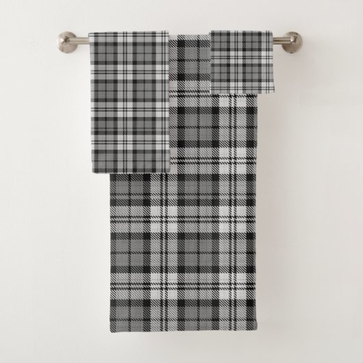 Ash Grey Blackwatch Campbell Tartan Plaid Bad Handdoek (Insitu)