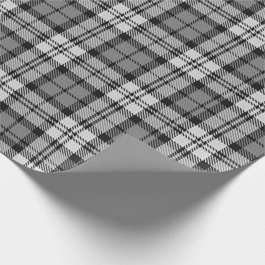 Ash Grey Blackwatch Campbell Tartan Plaid Cadeaupapier (Hoek)