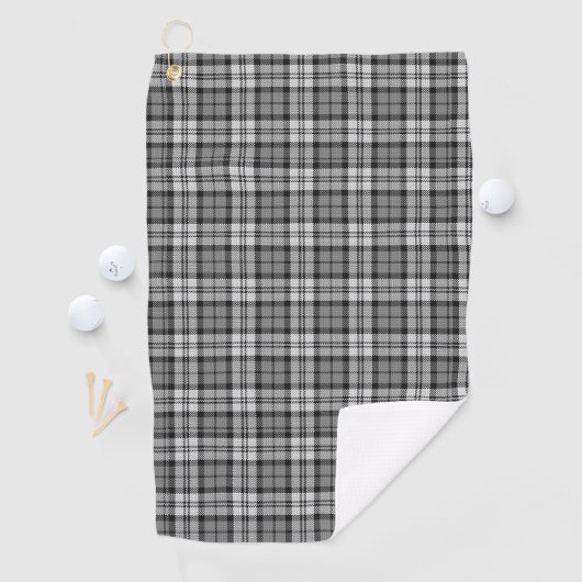 Ash Grey Blackwatch Campbell Tartan Plaid Golfhanddoek (Insitu)