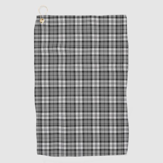 Ash Grey Blackwatch Campbell Tartan Plaid Golfhanddoek (Voorkant)