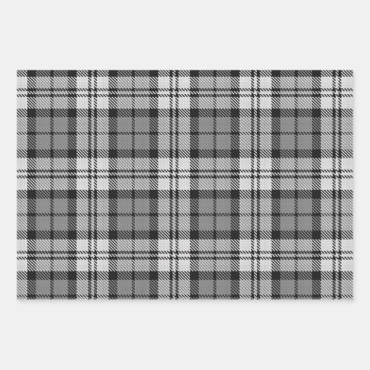 Ash Grey Blackwatch Campbell Tartan Plaid Inpakpapier Vel (Voorkant 3)