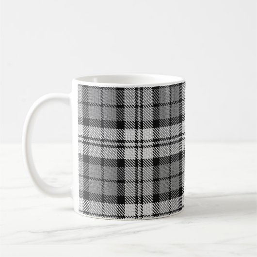 Ash Grey Blackwatch Campbell Tartan Plaid Koffiemok (Links)