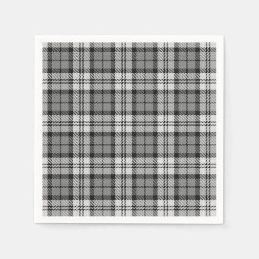 Ash Grey Blackwatch Campbell Tartan Plaid Servet (Voorkant)