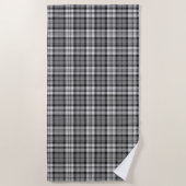Ash Grey Blackwatch Campbell Tartan Plaid Strandlaken (Voorkant)