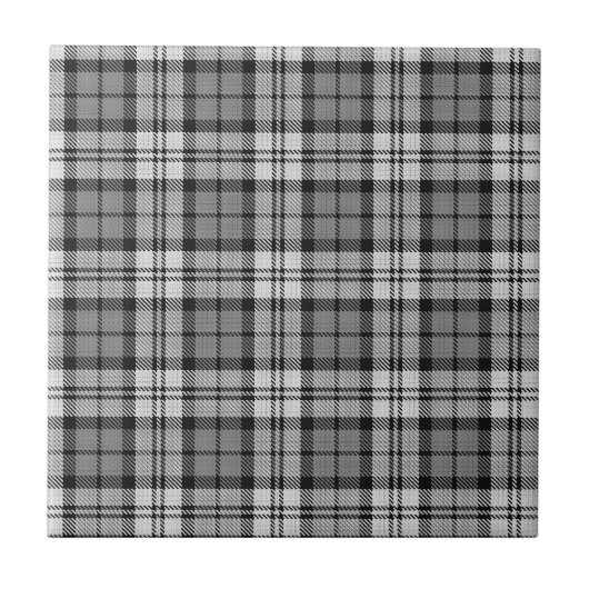 Ash Grey Blackwatch Campbell Tartan Plaid Tegeltje (Voorkant)