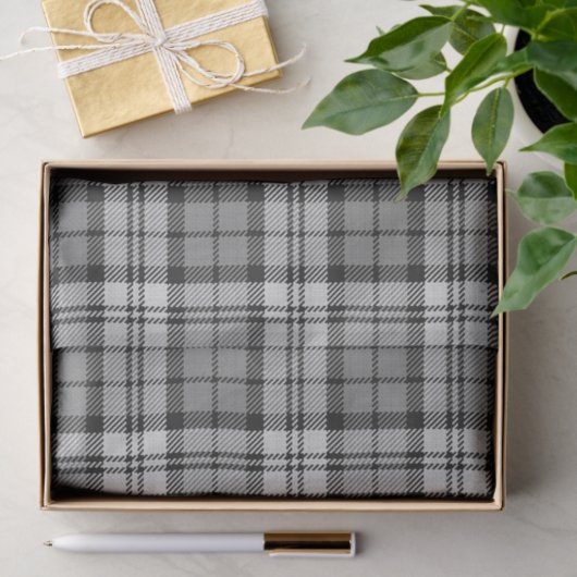 Ash Grey Blackwatch Campbell Tartan Plaid Tissuepapier (Geschenk)