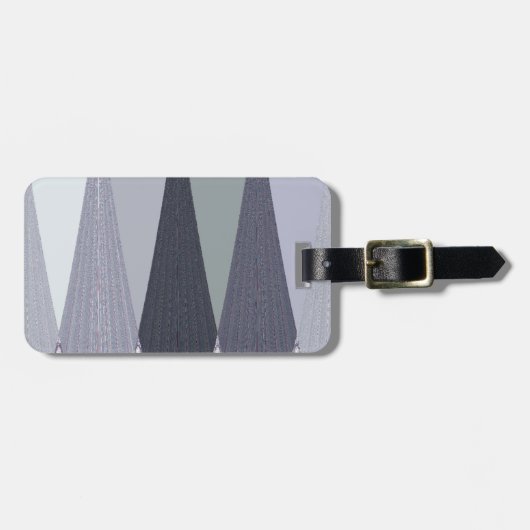 Ash Grey Chevron Stippen Art Print Bagagelabel (Voorkant horizontaal)