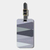 Ash Grey Chevron Stippen Art Print Bagagelabel (Voorkant verticaal)