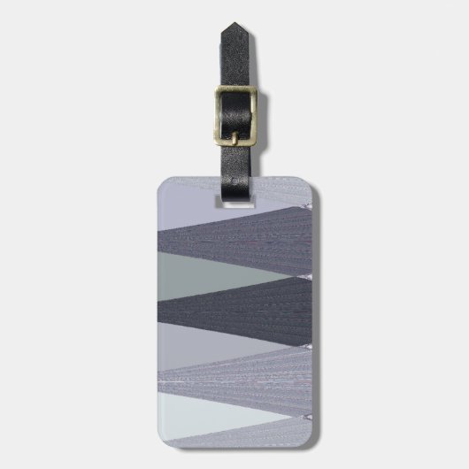 Ash Grey Chevron Stippen Art Print Bagagelabel (Voorkant verticaal)