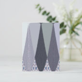 Ash Grey Chevron Stippen Art Print Briefkaart (Staand voorkant)