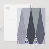 Ash Grey Chevron Stippen Art Print Briefkaart (Voorkant / Achterkant)