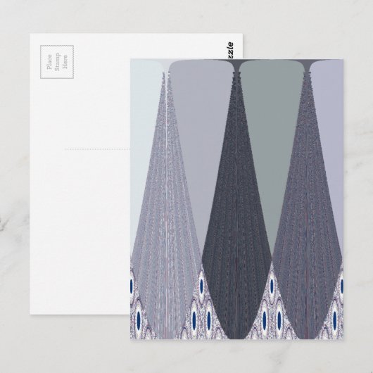Ash Grey Chevron Stippen Art Print Briefkaart (Voorkant / Achterkant)