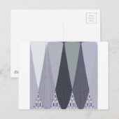 Ash Grey Chevron Stippen Art Print Briefkaart (Voorkant / Achterkant)
