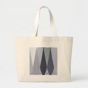 Ash Grey Chevron Stippen Art Print Grote Tote Bag