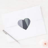 Ash Grey Chevron Stippen Art Print Hart Sticker (Envelop)