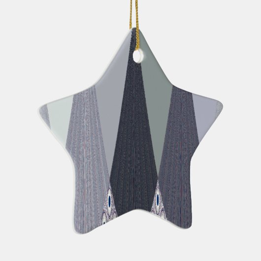 Ash Grey Chevron Stippen Art Print Keramisch Ornament (Rechts)