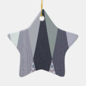 Ash Grey Chevron Stippen Art Print Keramisch Ornament (Voorkant)