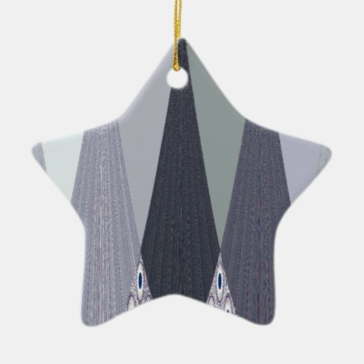 Ash Grey Chevron Stippen Art Print Keramisch Ornament (Voorkant)