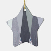 Ash Grey Chevron Stippen Art Print Keramisch Ornament (Links)