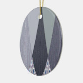 Ash Grey Chevron Stippen Art Print Keramisch Ornament (Links)