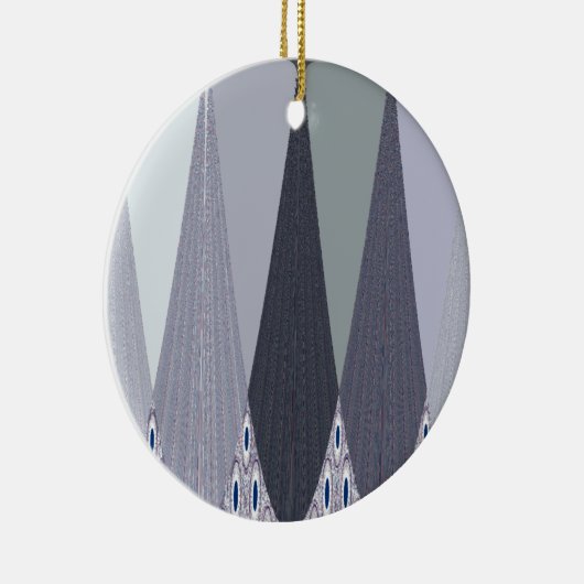 Ash Grey Chevron Stippen Art Print Keramisch Ornament (Rechts)