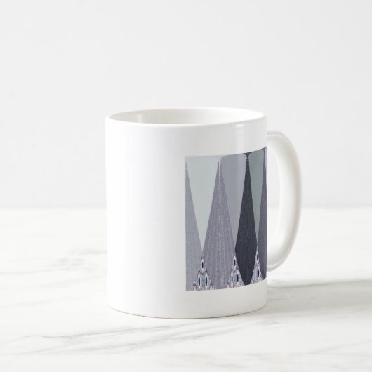 Ash Grey Chevron Stippen Art Print Koffiemok (Voorkant rechts)