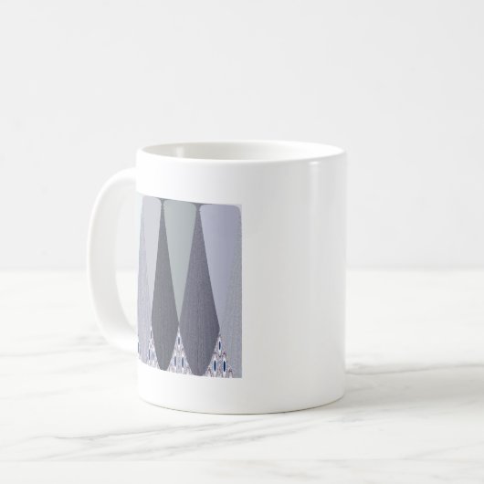 Ash Grey Chevron Stippen Art Print Koffiemok (Voorkant links)
