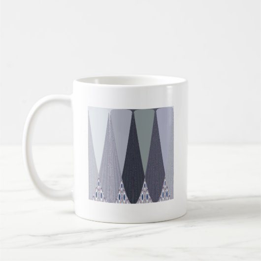 Ash Grey Chevron Stippen Art Print Koffiemok (Links)