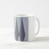 Ash Grey Chevron Stippen Art Print Koffiemok (Voorkant rechts)