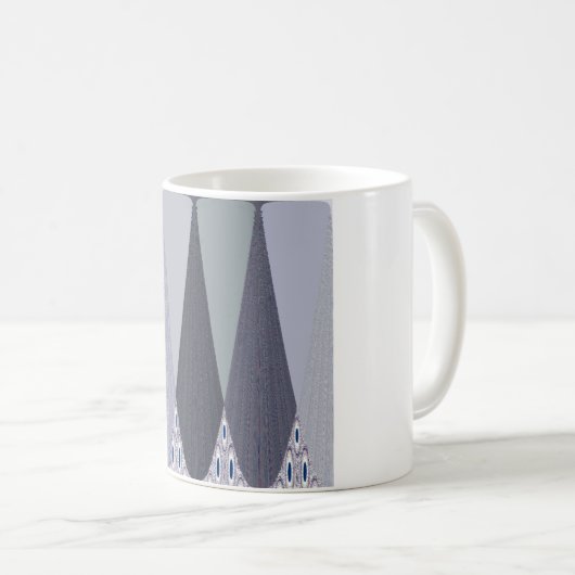 Ash Grey Chevron Stippen Art Print Koffiemok (Voorkant rechts)
