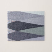 Ash Grey Chevron Stippen Art Print Legpuzzel (Horizontaal)