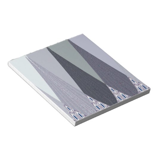 Ash Grey Chevron Stippen Art Print Notitieblok (Schuin)