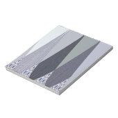 Ash Grey Chevron Stippen Art Print Notitieblok (Linkerzijde)