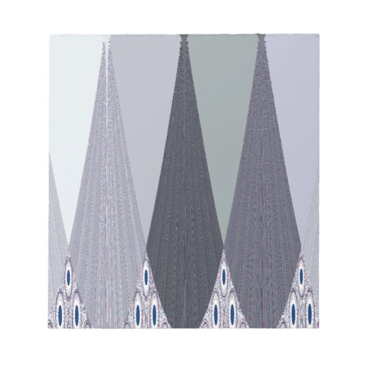 Ash Grey Chevron Stippen Art Print Notitieblok (Voorkant)