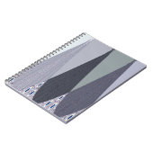 Ash Grey Chevron Stippen Art Print Notitieboek (Linkerzijde)