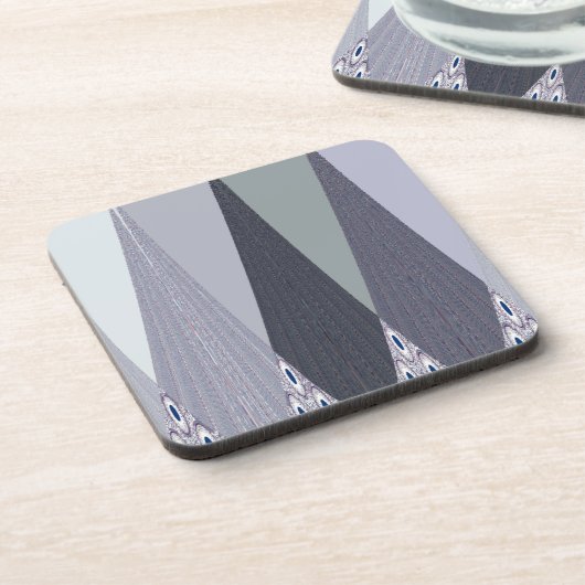 Ash Grey Chevron Stippen Art Print Onderzetter (Linkerzijde)