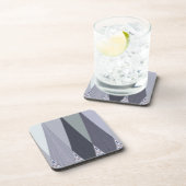 Ash Grey Chevron Stippen Art Print Onderzetter (Rechterzijde)